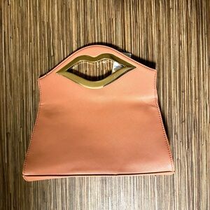 Stylish Lip Handle Peach Bag